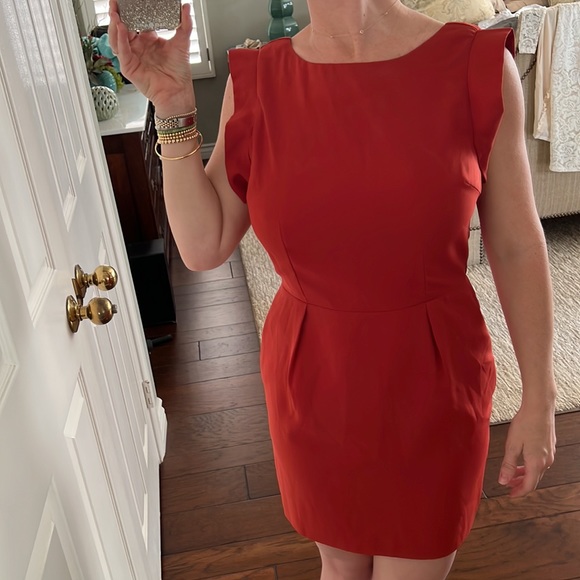 Line & Dot Backless Rust Mini Dress - Picture 3 of 6